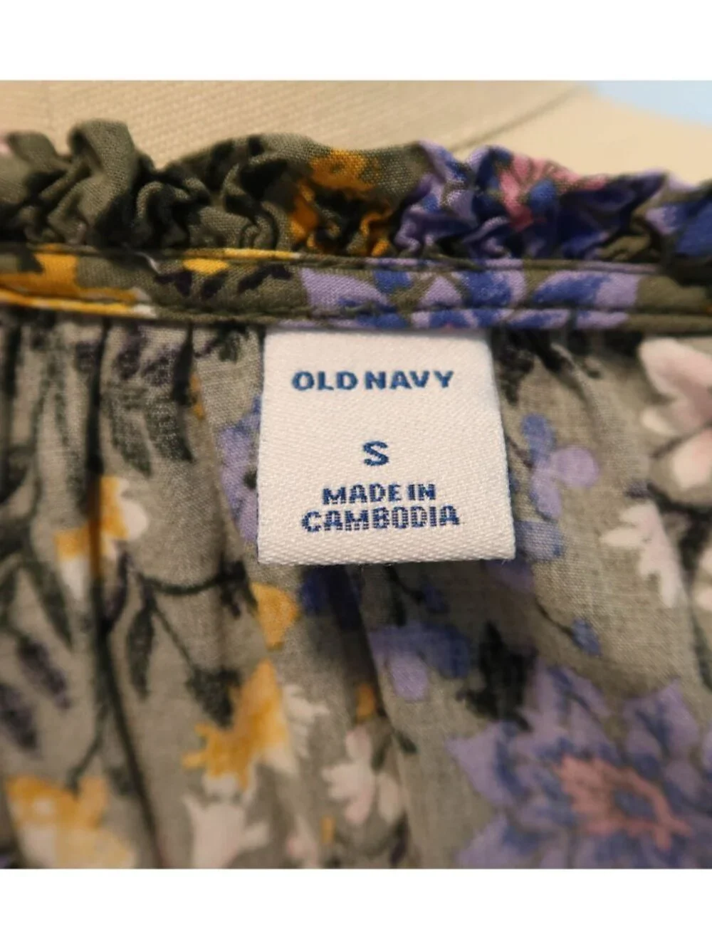 OLD NAVY Floral Flutter Sleeve A-Line Dress Size S Fairycore Boho Peasant - Picture 6 of 7